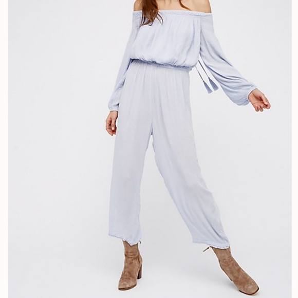 Free People Show Your Shoulder Black Jumpsuit - Picture 2 of 7